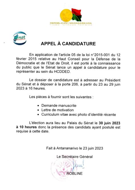 Appel Candidature Antenimierandoholona