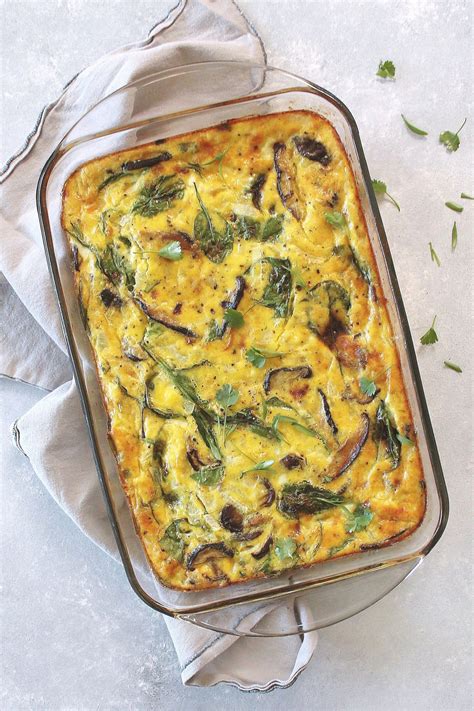 Spinach & Mushroom Egg Bake - Inspired Edibles