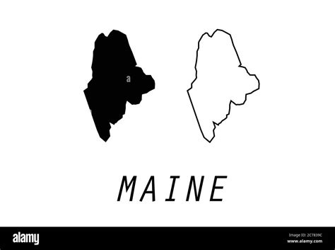 Maine map outline vector illustration Stock Vector Image & Art - Alamy