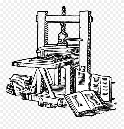 Printing Press Clipart - Industrial Age of Media