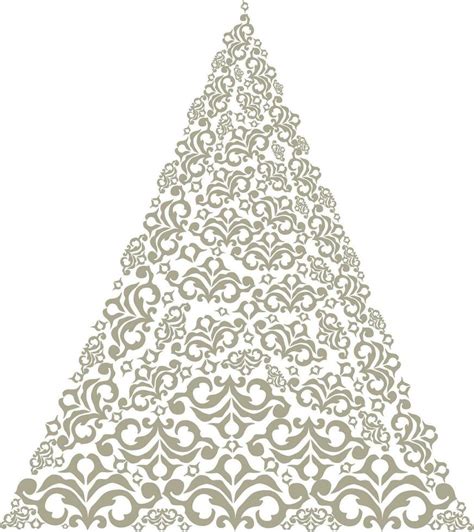 Artistic Xmas Tree with floral design decoration. 24838649 Vector Art at Vecteezy