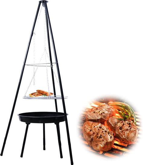 Bestyijo Cm Tr Pied Avec Grille Barbecue Suspendu Sur Tr Pied En