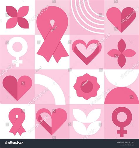 Breast Cancer Awareness Banner Illustration Pink Stock Vector Royalty