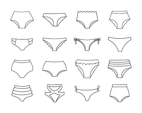 Premium Vector | Set of different types of women's panties swimming ...