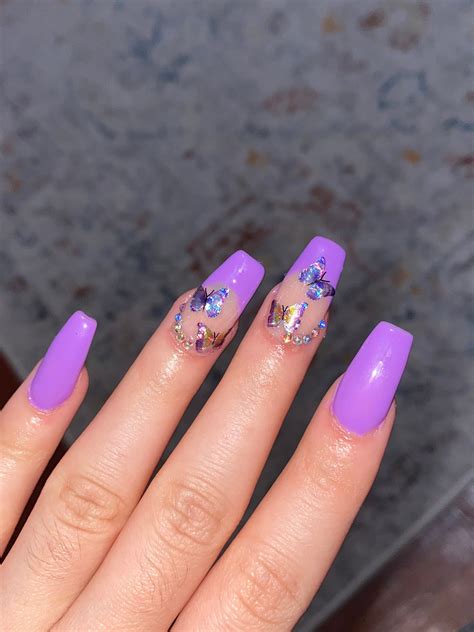 Acrylic Nails Purple Tips