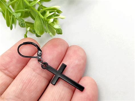 Men Earrings Cross Earrings Jewelry Earrings Dangle Stretched Lobes