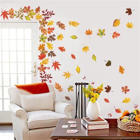 Maple Leaves Wall Sticker Autumn Wall Decal Falling Leaf