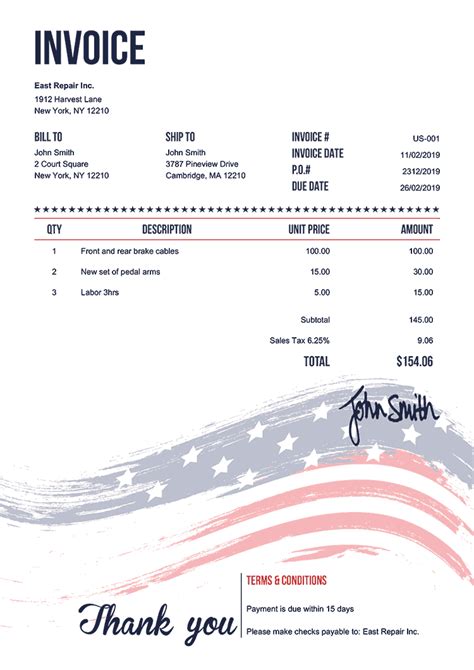 Free PDF Invoice Templates 100 Styles To Print Email