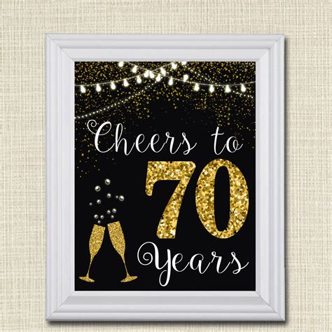 Cheers To Seventy Years Cheers To 70 Years 70th Wedding Sign Etsy