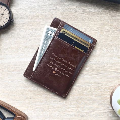 Personalized Front Pocket Leather Wallet - Message | Swanky Badger