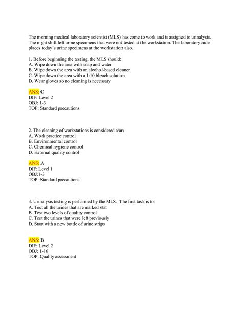 Test Bank For Urinalysis And Body Fluids Theditionbystrasinger Pdf