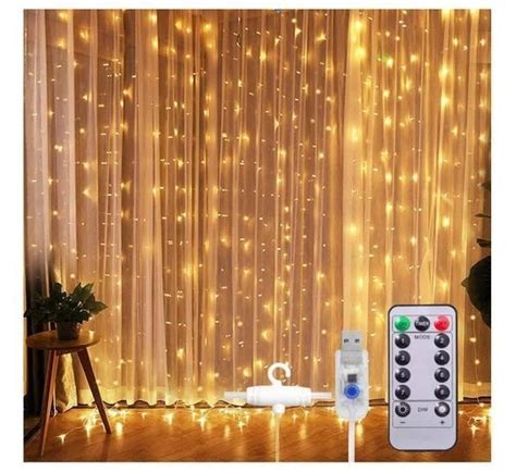 Светодиодная гирлянда штора занавес "Роса" 3*3метра 300LED USB WW ...