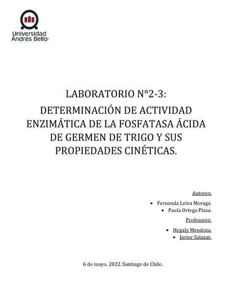 Laboratorio Y Fosfatasa Acida Laboratorio N Determinaci N De