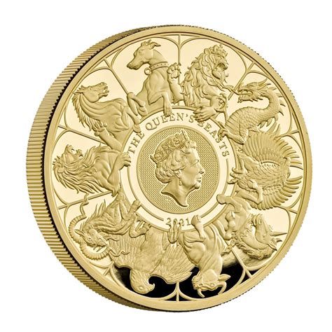 The Queens Beasts Uk Ten Ounce Gold Proof Coin Reverse Edge