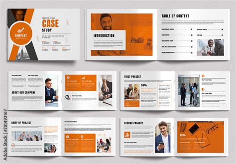 Case Study Booklet Template Design Layout Landscape Stock Template ...