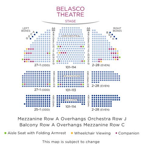 Belasco Theater Seating Map | Elcho Table