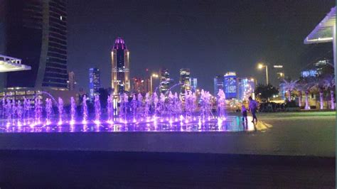 Lusail Marina Night View Beautiful Water Fountain Youtube