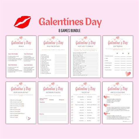 Galentines Day Games Printable Party Bundle Adult Galentine S Day Game