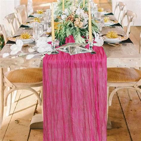 Gauze Table Runner Hot Pink Ft Cheesecloth Table Runners Rustic