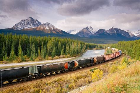 Morants Curve Bow River Canadian Pacific Railway Near Lake Louise