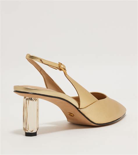 Buy Charles Keith Geometric Heel Slingback Pumps In Gold Thstreet