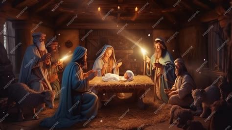 Premium AI Image | Nativity scene Christian Christmas concept Generative AI