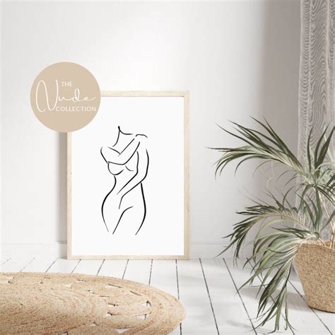 Set Of Nude Line Drawing Nude Line Art Female Body Etsy