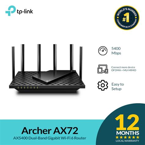 TP Link Archer AX72 AX5400 Dual Band Gigabit Wi Fi 6 Router TP Link