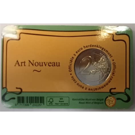 Belgium Euro Art Nouveau Coincard