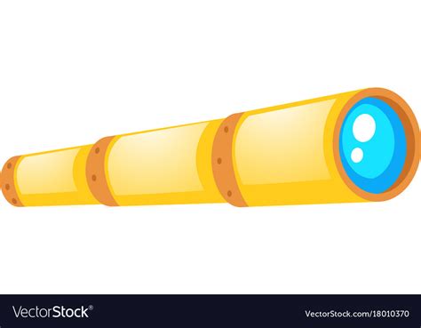 Yellow telescope on white background Royalty Free Vector