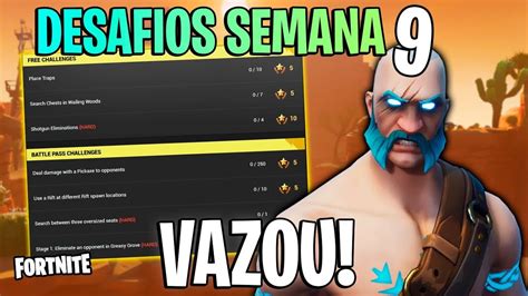 FORTNITE VAZOU OS DESAFIOS DA SEMANA 9 DO PASSE DE BATALHA DA