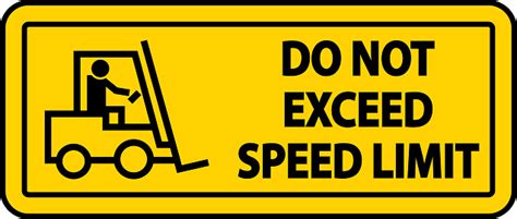 Do Not Exceed Speed Limit Label Sign On White Background Stock