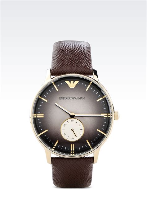Emporio Armani Watch in Brown for Men (Cocoa) | Lyst