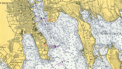 1950 Nautical Map Of Buzzards Bay Massachusetts Etsy