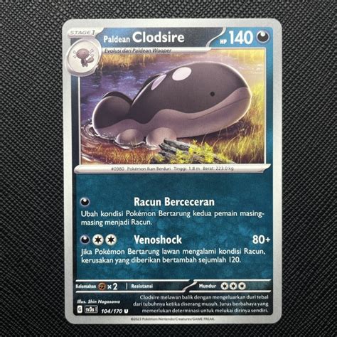 Jual Paldean Clodsire Sv3s Kilau Hitam Kartu Pokemon Indonesia TCG Card