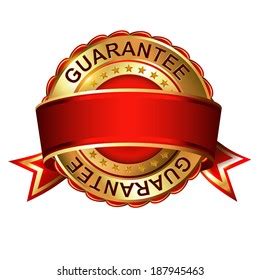 Empty Guarantee Golden Label Ribbon Stock Illustration 220686265