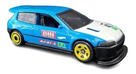 Carrinho Hot Wheels Honda Civic Custom Azul Hct11 Parcelamento Sem Juros