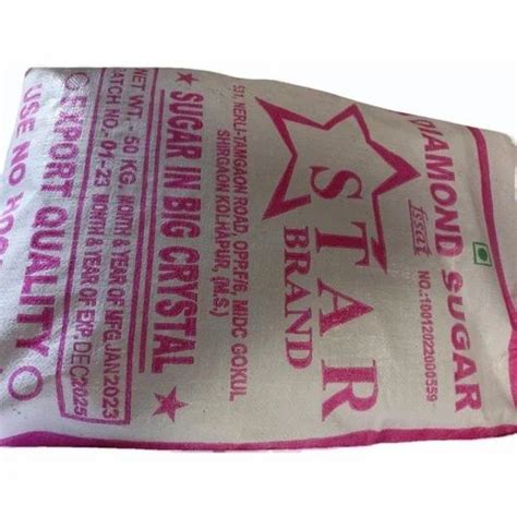 White Refined Star L Grade Big Crystal Sugar Packaging Size 50 Kg At