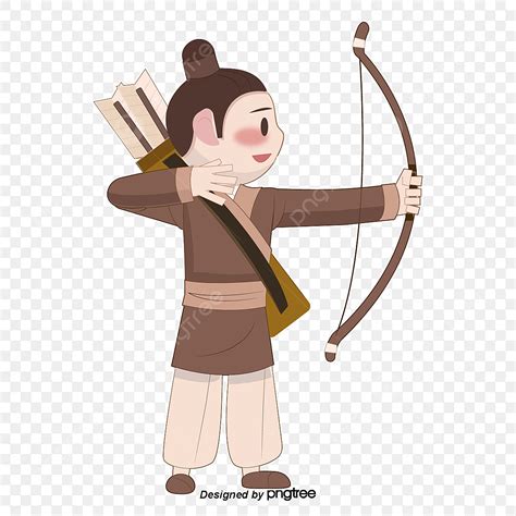 Cartoon Hunter With Bow And Arrow