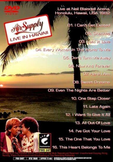 AIR SUPPLY／LIVE IN HAWAII - STRANGELOVE RECORDS