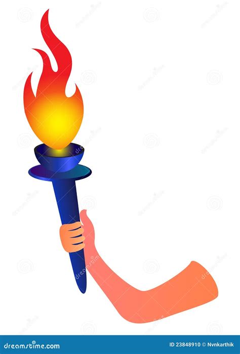 Hand With Flaming Torch Victory And Hornor Concept Vector