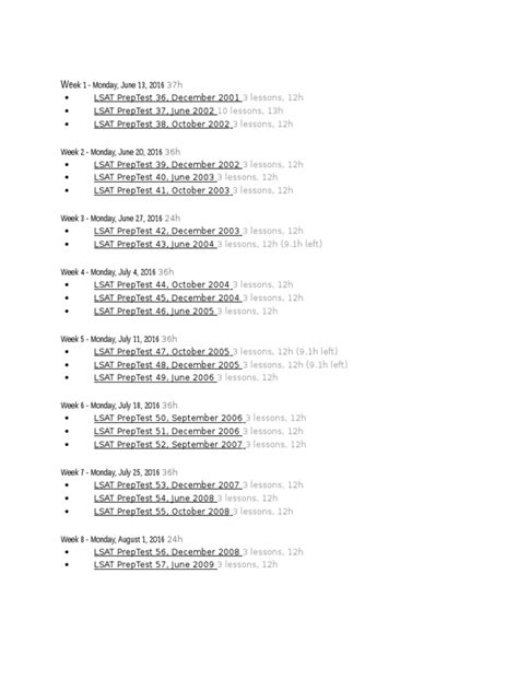 Lsat Study Schedule Pdf