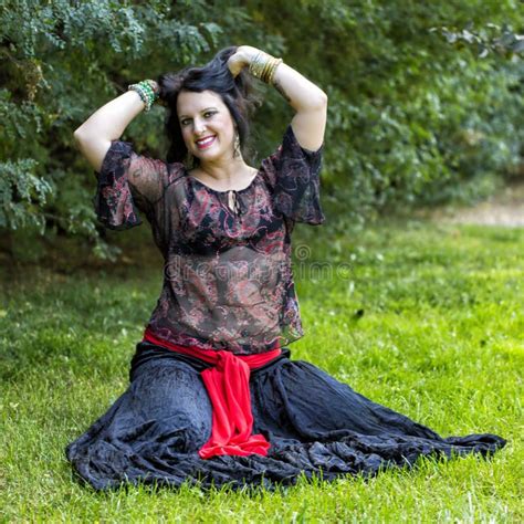 Belly Dancer In The Garden Stock Photo Image Of Arabian 33863806