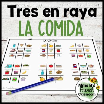 Realidades 1 Auténtico 1 Capítulo 3A La comida Tic Tac Toe vocabulary game