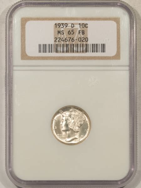 D Mercury Dime Ngc Ms Fb Blazing White W Superb Mark Free