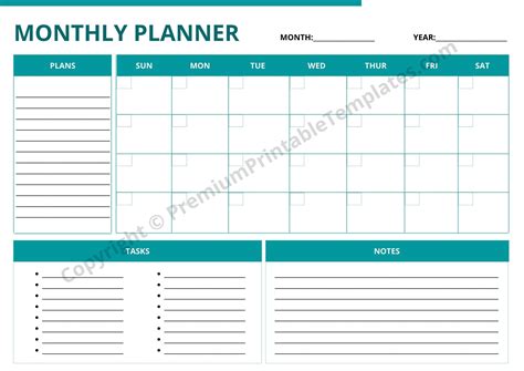 Monthly Planner Template Monthly Planner Template, Task, The Help ...