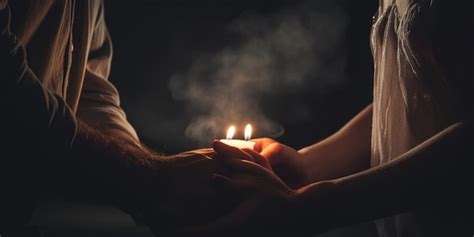 Premium Photo A Person Holding A Lit Candle Suitable For Various Concepts