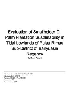 Hasil Ithenticate Karya Ilmiah Dengan Judul Evaluation Of Smallholder