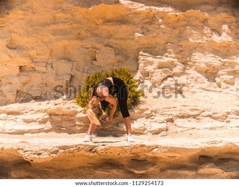Athletic Blonde Girl Stretches Her Body Stock Photo Shutterstock