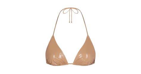 Track Pvc Triangle Bikini Top Ochre XL At Skims